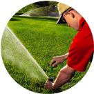 irrigation service sprinklers spring urn on